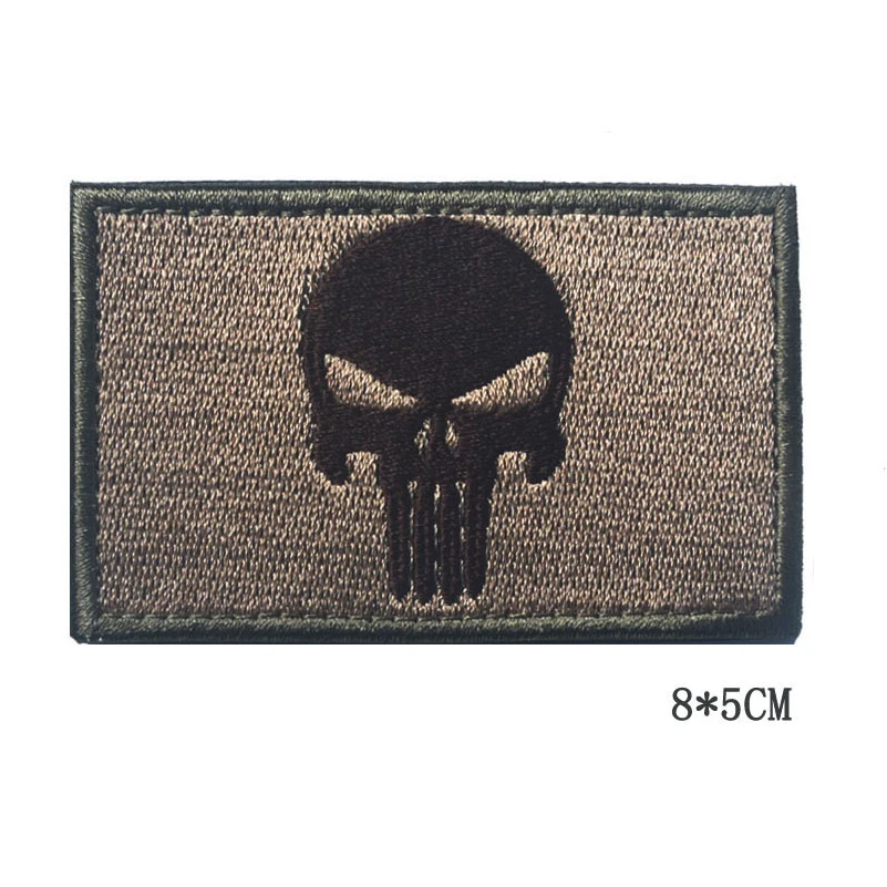 Skull Brown Вышивальные патчи армия череп крест Техас флаг Come and take it Военная Мораль патч тактический аппликация эмблема-образным вышивальным знаком - Цвет: Skull Brown