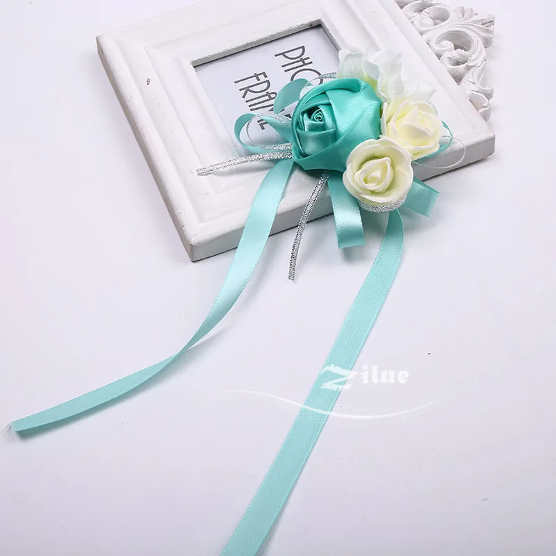 2 шт./лот tiffanyblue невесты на запястье цветы корсаж для мужчин корсажи подружки