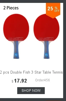 Двойной рыбы 3 звезды настольный теннис ракетка Летучая мышь pingpong весло Быстрая атака петля для начинающих игроков две стороны с резиной