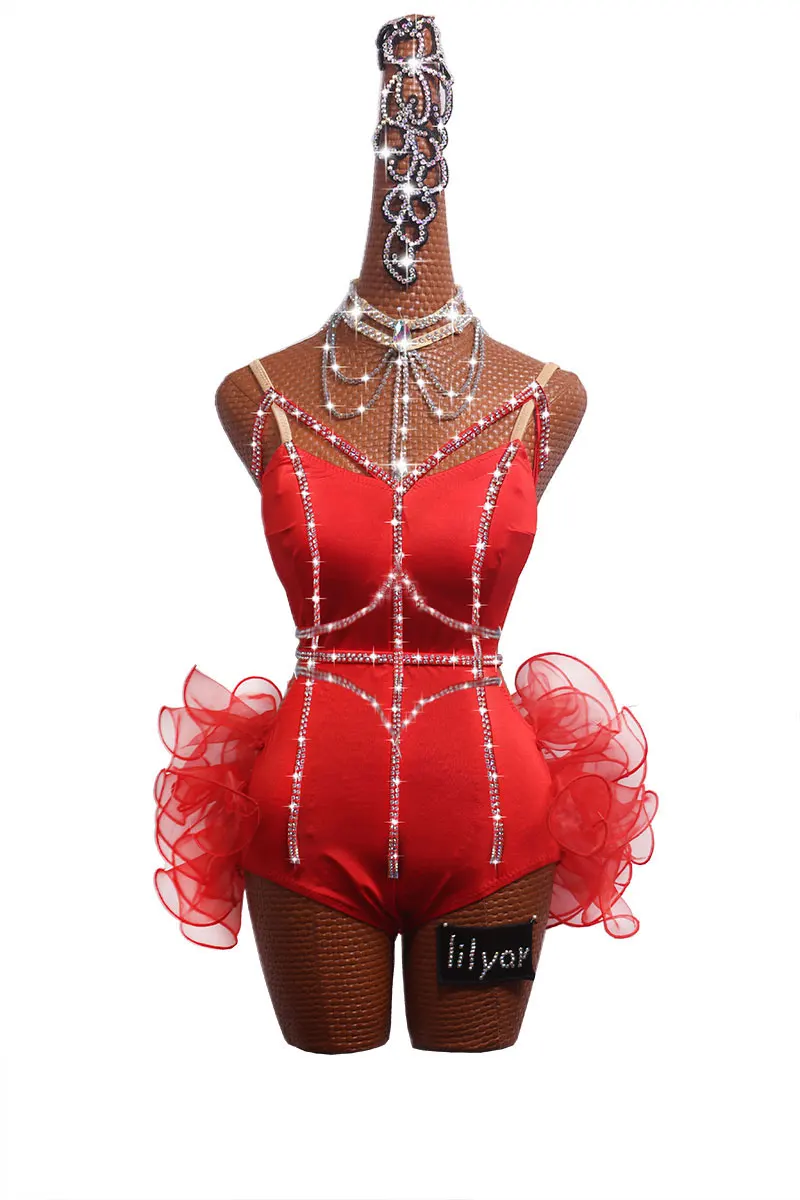 Новое женское платье для латинских танцев Cheongsam с узором для сцены Cha Salsa танцевальная одежда сценические костюмы танцевальная одежда DM1033