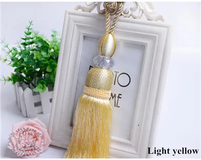 Light yellow Qgvlish 2 шт./пара Шторы подхваты для штор с бахромой, с кисточками на ремне с шариками Шторы держатель аксессуары для ванной комнаты, подхваты украшения крепления связывают - Цвет: Light yellow
