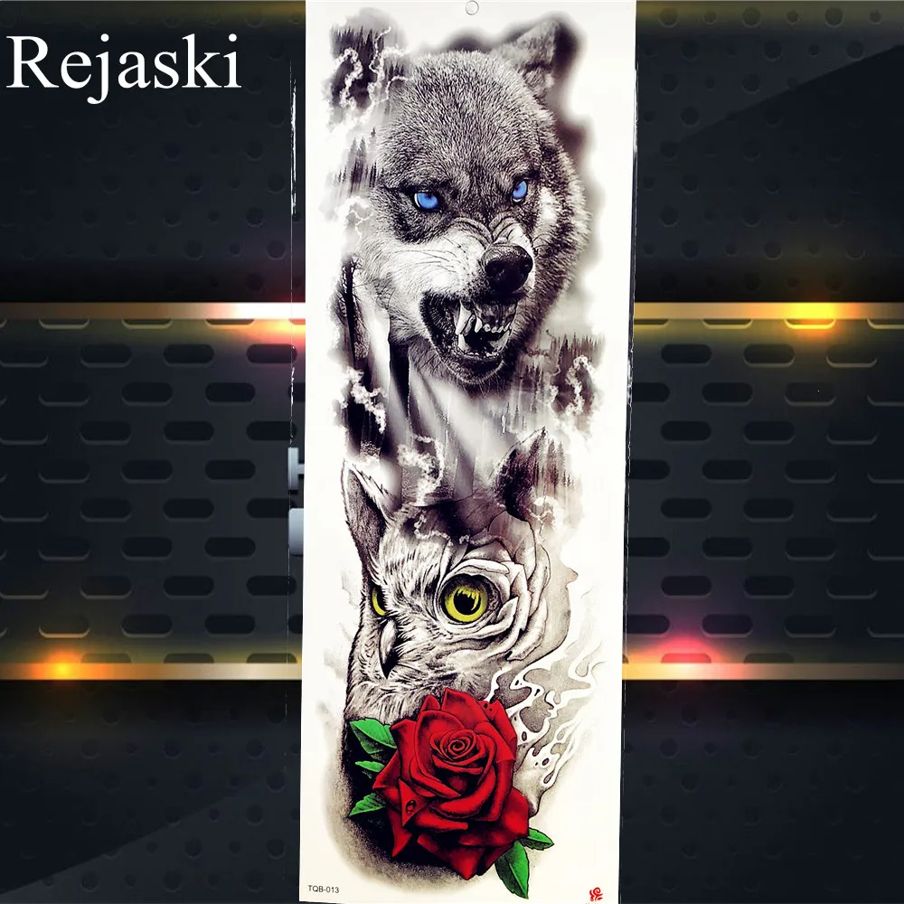 Временные татуировки Rejaski для мужчин и женщин длинные акварельные объемные на