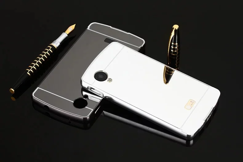 Модный металлический каркас + зеркальный акриловый чехол на LG Nexus 5 Телефон задняя