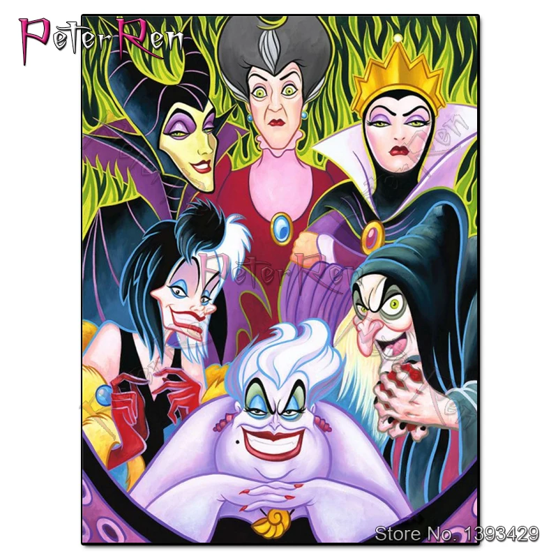 

DIY Diamond Painting Witches female villains crystal Cross Stitch Full Square\Round Drill Resin Embroidery Rhinestone Home Decor