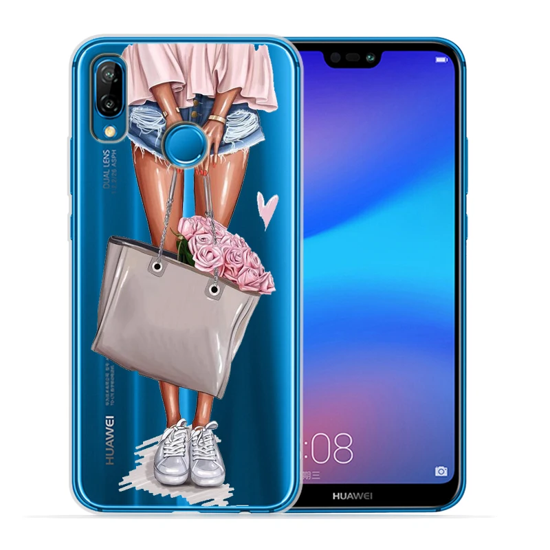 Модный чехол на высоком каблуке для девушек и женщин Huawei P20 Lite Pro P8Lite P9Lite 2017 P Smart P10