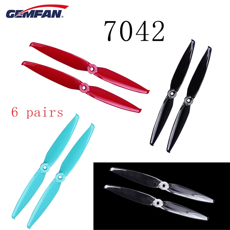 Gemfan Flash 7042 7 0x4 2/6042 6 2 PC Лопастной пропеллер 5 мм монтажное отверстие для RC FPV Racing Drone