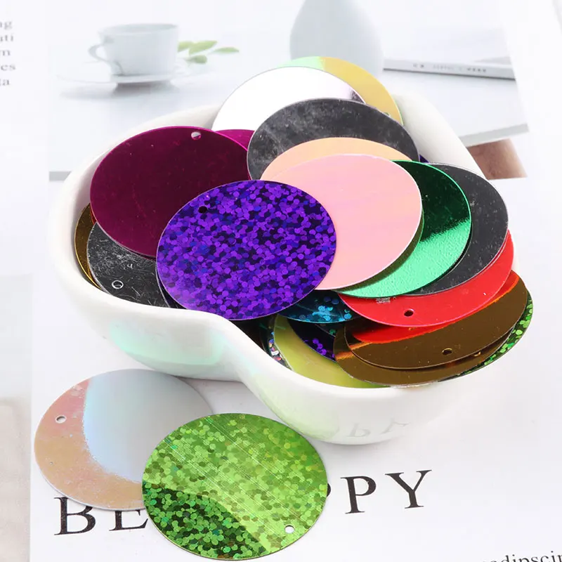 Mix Color 10 г/упак. 30 мм-50 мм AB Цвет Плоская Круглая свободная тесьма с пайетками для шитья свадебного ремесла, аксессуары для женской одежды - Цвет: Mix Color