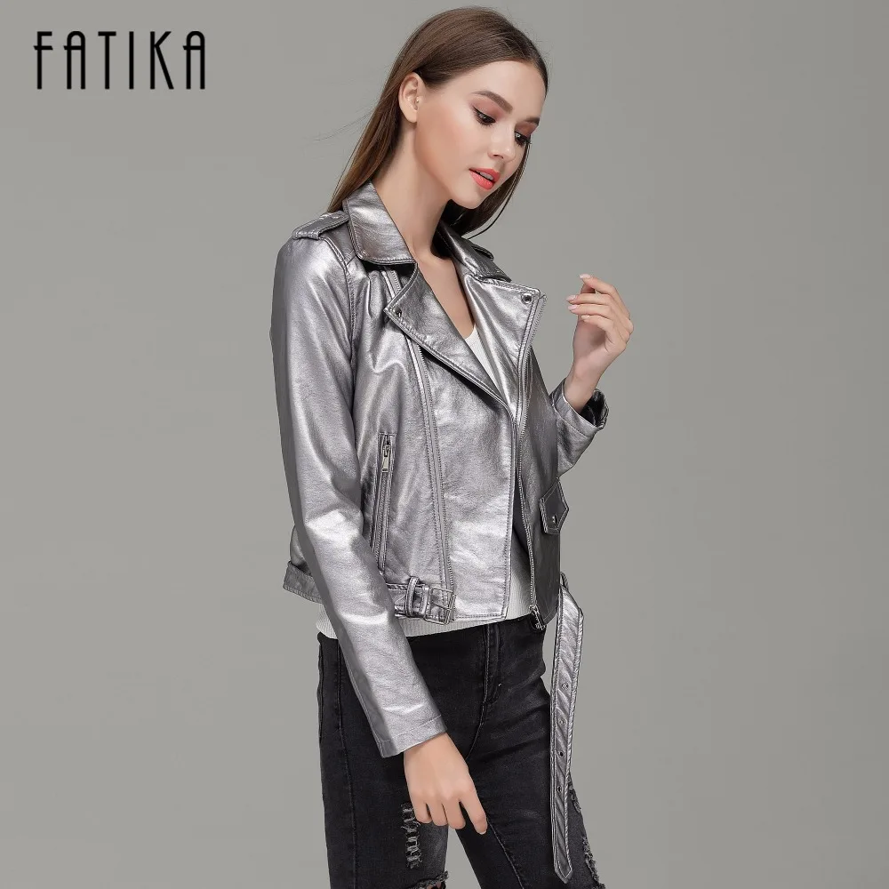 FATIKA 2017 Осень Зима Мода 7 цветов Женская куртка из искусственной кожи и пальто