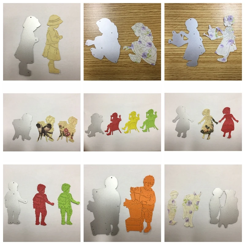 

Sit Stand Girl Boy Metal Cutting Dies Stencils For DIY Scrapbooking Photo Album Decorative Embossing Paper Cards Crafts Die Cut