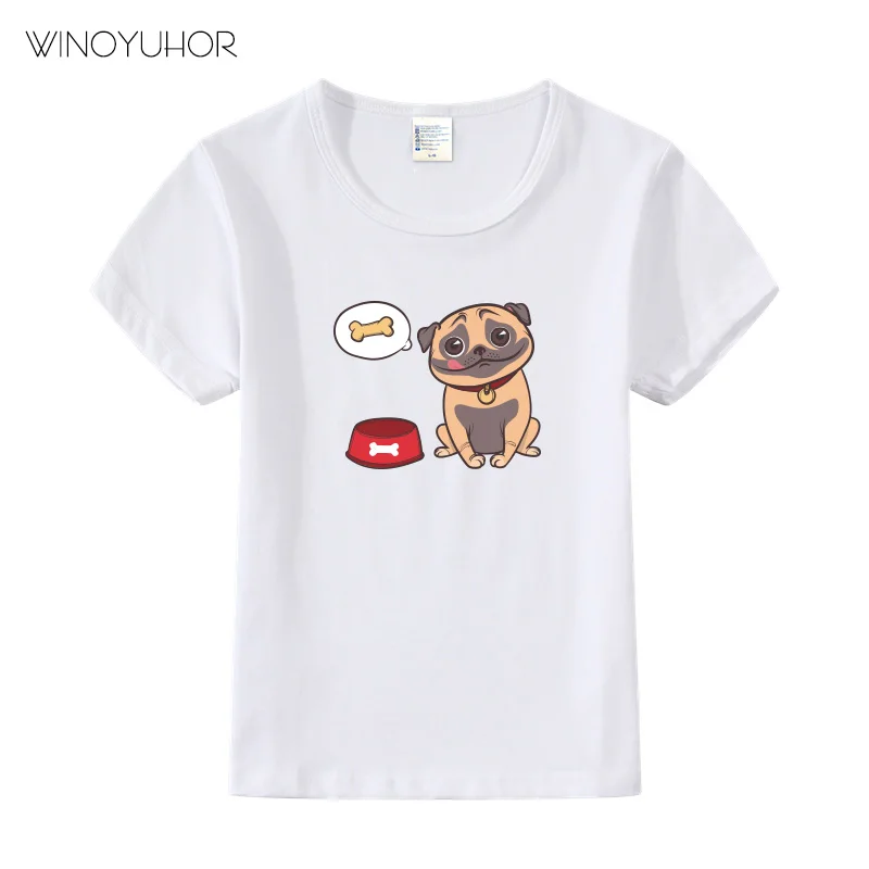Футболка с изображением голодных собак и забавным мультяшным принтом топы