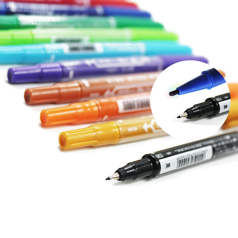 12 Colors Marker Art pens Graphic Drawing Manga Water Brush Pen Ink Paint double headed Sketch stationery set colors Markers Pen