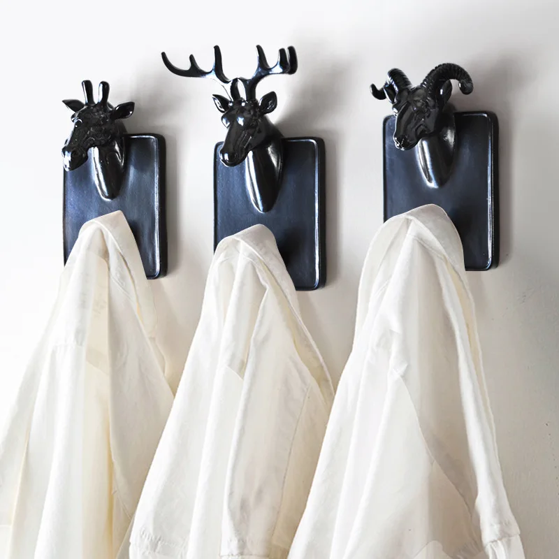 Творческий в форме головы животного крючок для ключей самоклеющиеся настенные