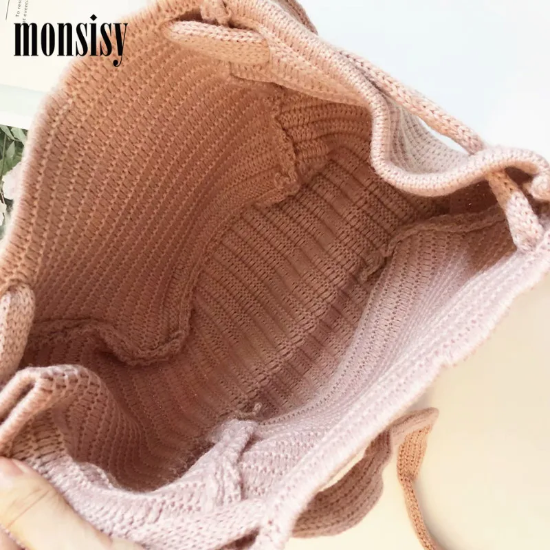 Monsisy Winter Children Wool Bag For Girl Boy Handbag Kid Coin Purse Shoulder for Toddler Gift Baby Knitted Small Tote | Багаж и сумки