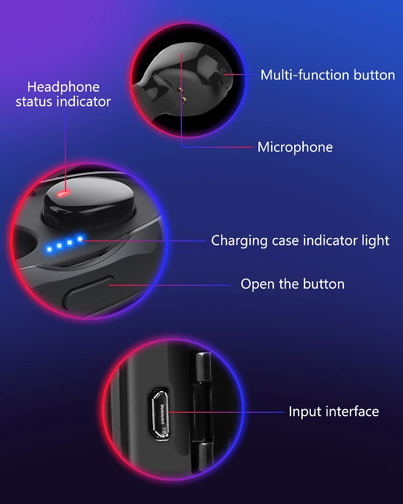 VVKing TWS беспроводные наушники Мини Bluetooth наушники бинауральная стереогарнитура поддержка микрофона HiFi мини спортивные наушники для бега
