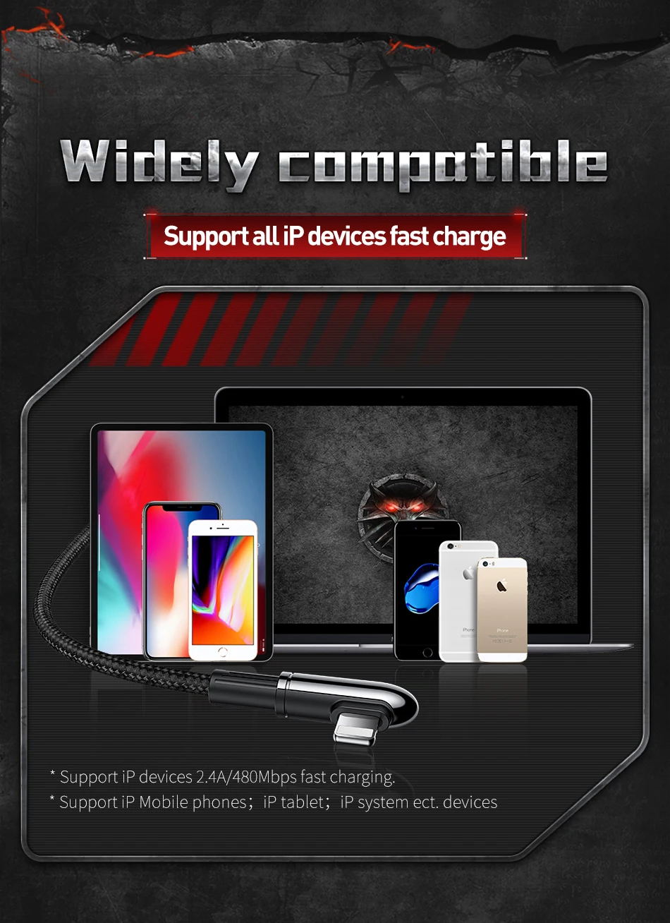 90 градусов usb зарядный кабель для iPhone xs max xr x 8 7 6s plus 5S ipad pro мобильный телефон зарядное устройство кабель для apple lightning