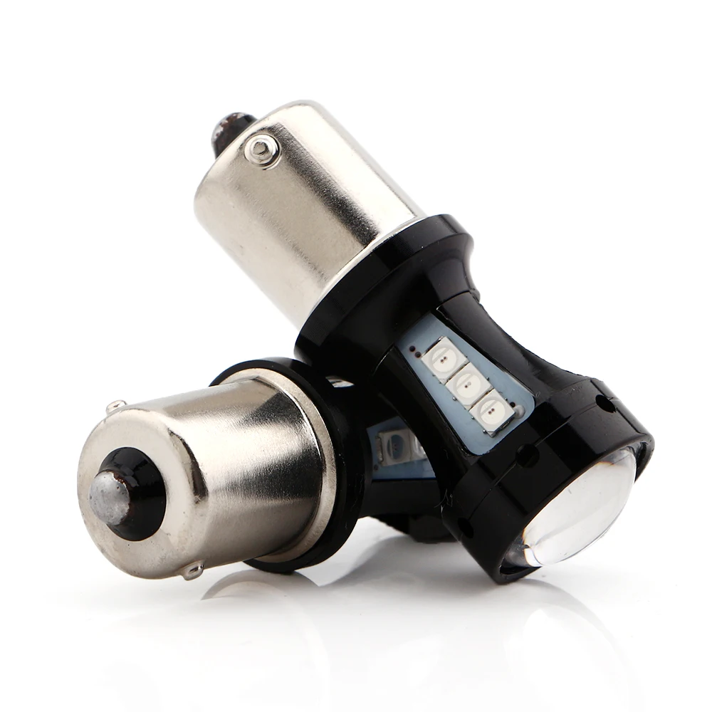 YM E-яркий из 2 предметов 12V 24V S25 3030 18 SMD 1156 BA15S P21W Авто сигнала поворота светильник s 900Lm задний светильник белый янтарь синий