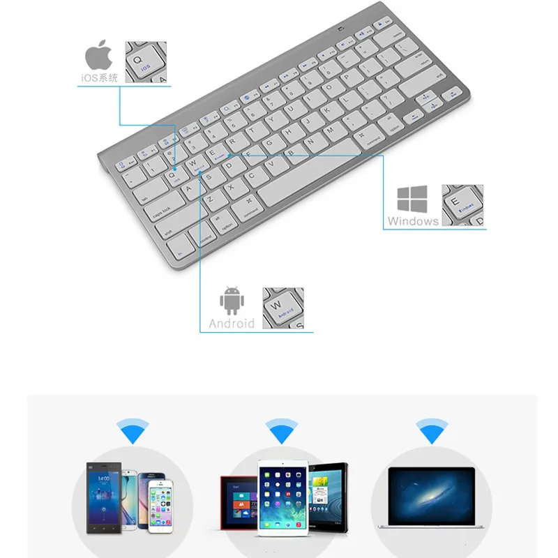 12 дюймовая Беспроводная клавиатура для Apple iPhone iPad Android Bluetooth klavye PC планшет