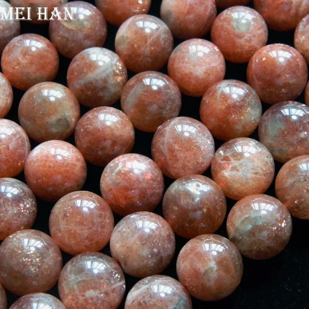 Meihan(approx14 бусины/набор/50 г) 14 мм+-0,2 натуральный бразильский Золотой sunstone Гладкий Круглый камень бусины для изготовления ювелирных изделий