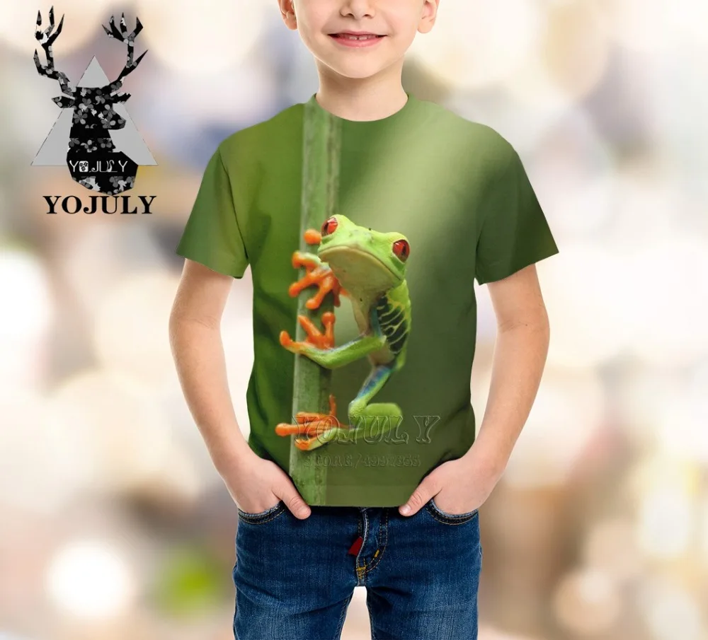YOJULY/детская одежда с 3d принтом в виде лягушки для маленьких мальчиков и девочек-подростков детская футболка горячая Распродажа, модные футболки Modis с круглым вырезом, A252