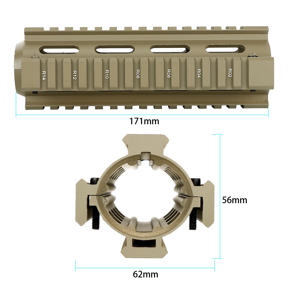 Ohhunt Охота PRO модель 4 AR15 6 7 дюймов карабин Handguard Airsoft AR 15 рис вклинивание Quad рейку из