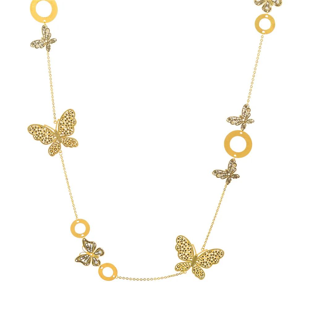 2017 Колье ожерелья Женщины Бабочки Полые Старинные Ювелирные Изделия Boho Ручной