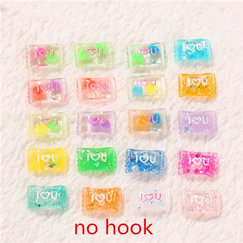 no hook 20 шт, смешанные, 21*14 мм, плоские с оборота, кабошоны из смолы, блестящие, сладкие конфеты, скрапбукинг, аксессуары для волос, украшения своими руками - Цвет: no hook