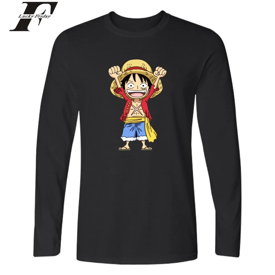 LUCKYFRIDAYF цельные Футболки с длинным рукавом для мужчин и обезьянок D. Luffy печать