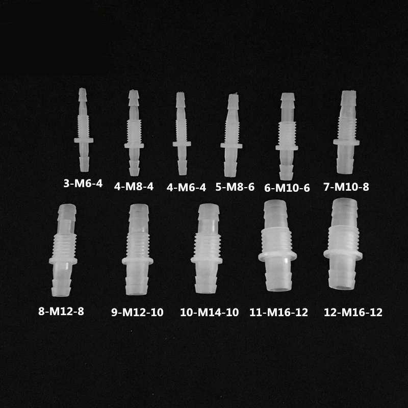 1 шт. M6 M16 резьбой на 3 мм 12 пластиковые Прямые соединители с шестигранными