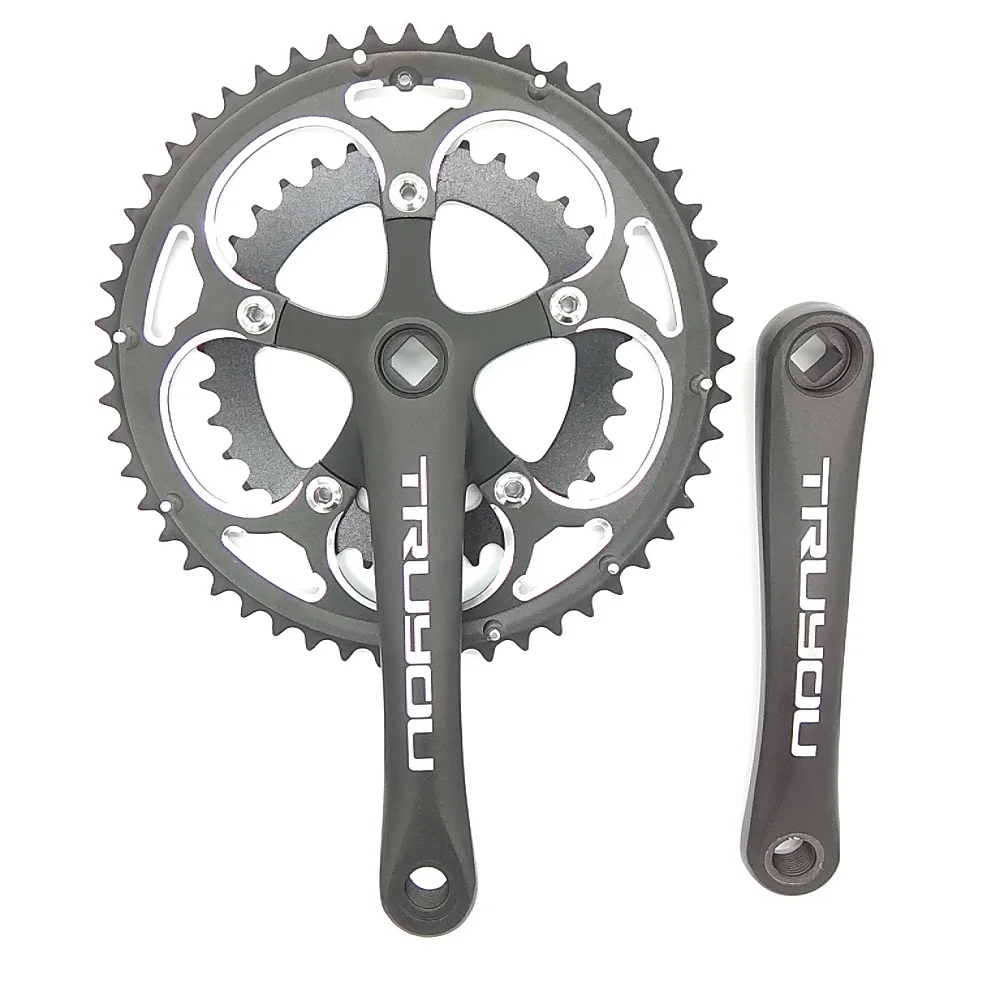 TRUYOU Road Bicycle Crankset 110 BCD 52/36T Chainwheel 3/32 Folding Bike Chain Ring 2*7/8/9 Speed Double Plate Crank 170mm Black | Спорт и