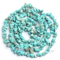 high quality 5 8mm pretty blue turquoises freeform gravel turquoises diy gems loose beads strand 34 jewelry making w1632