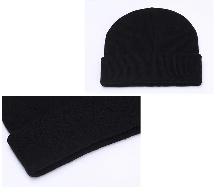 Модная зимняя детская шапка с буквенным принтом эластичная вязаная теплая