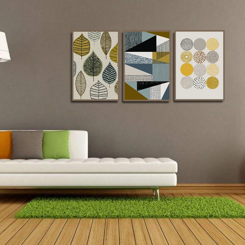 Unframed Wall Art Canvas Painting Nordic Style Geometry Picture Oil on Abstract for Home Room Decor | Дом и сад