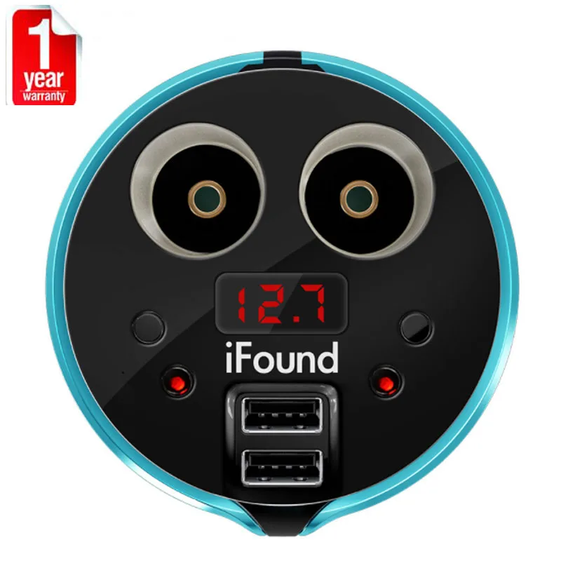 2 USB Автомобильное зарядное устройство для внедорожника, лодки, подстаканник, две розетки для прикуривателя, адаптер питания, порты, светодиодный, авто SVU для iPhone Plus, MP3, Ipad