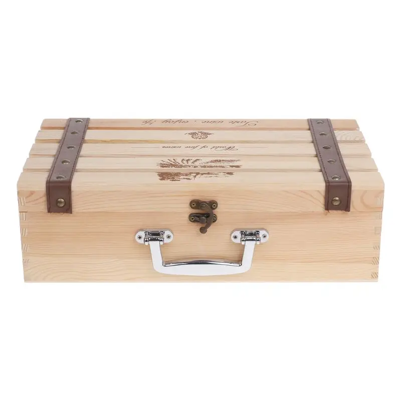Винтажный деревянный ящик для бутылок красного вина чехол хранения держатель