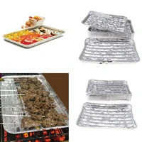 set of 40 disposable aluminum foil rectangular cake plate barbecue grilling tray 34 5cm x 22 5cm x 2 5cm
