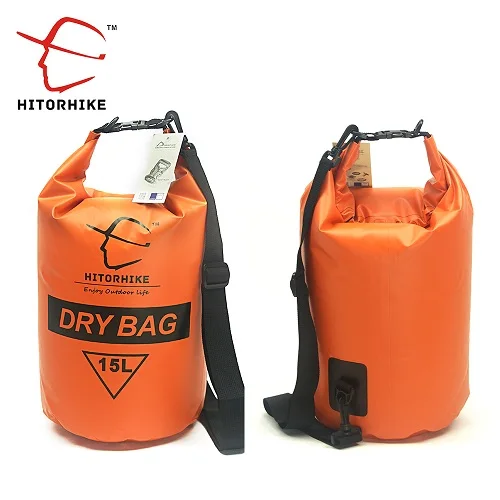 15L ORANGE HITORHIHE 15L Водонепроницаемый сухой мешок Открытый Плавательный Кемпинг Рафтинг сумка для хранения с регулируемыми ремнями 5 цветов - Цвет: 15L ORANGE