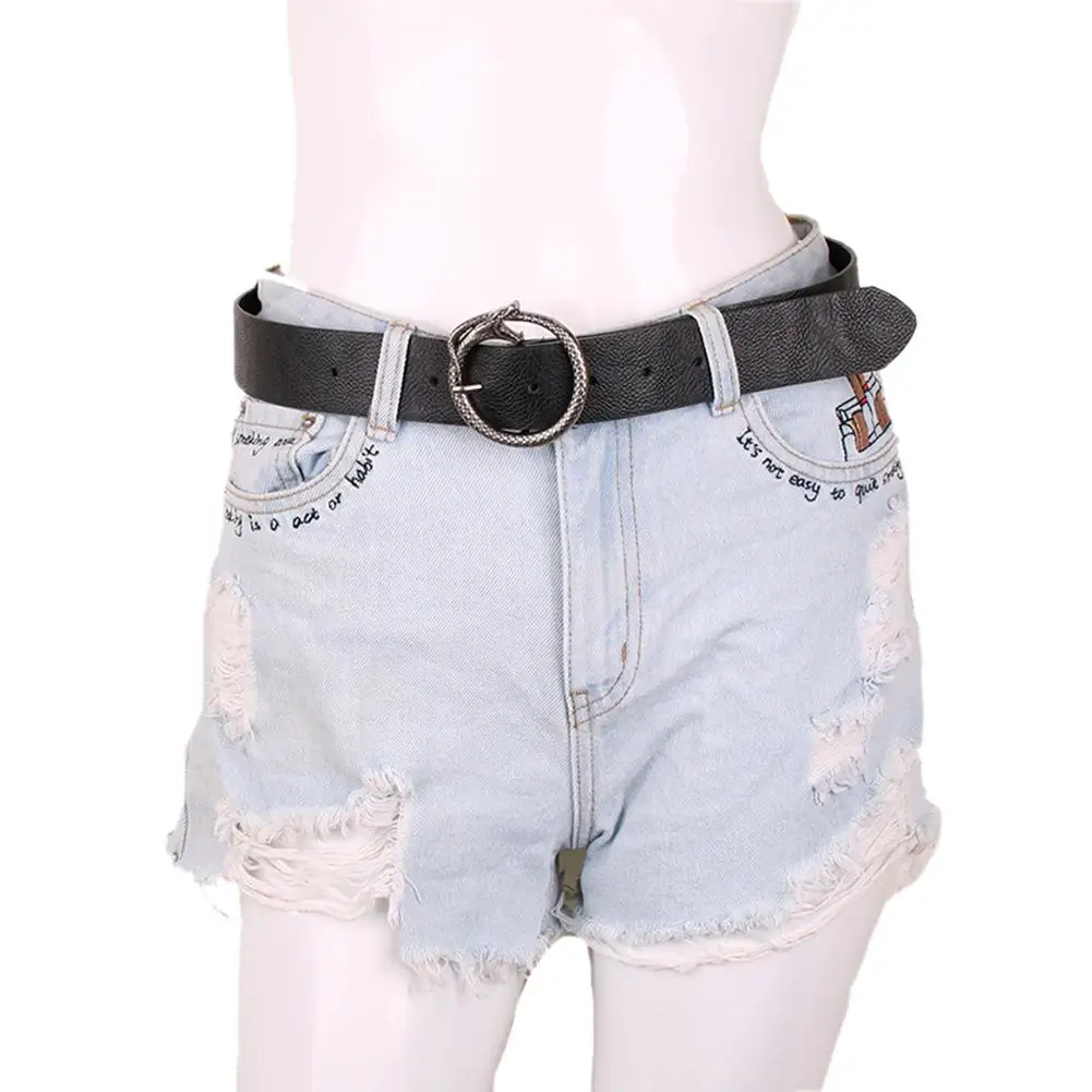 Змеиная металлическая пряжка винтажные круглые пряжки ремни для женщин досуга