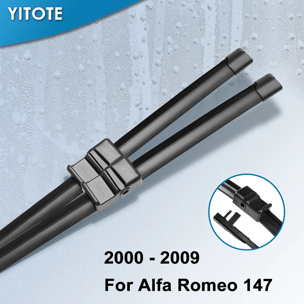 

YITOTE Windscreen Wiper Blades for Alfa Romeo 147 Fit Hook / Side Pin Arms 2000 2001 2002 2003 2004 2005 2006 2007 2008 2009