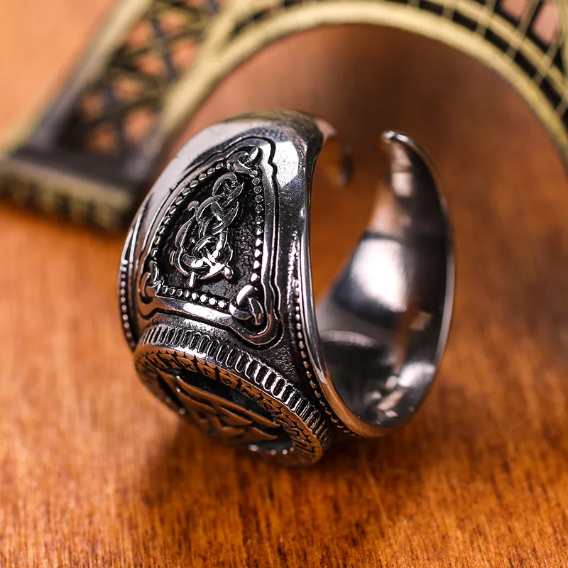 Прямая поставка мужские кольца Valknut руны норвежские ювелирные изделия античное