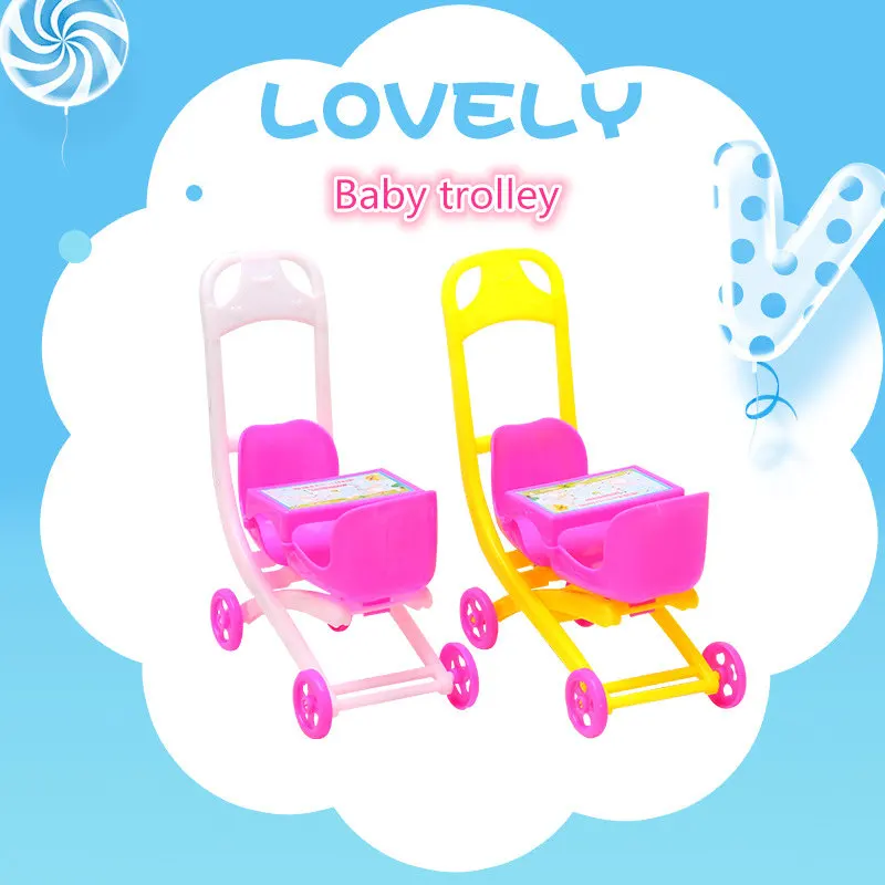 

Assembly Baby Infant Doll Accessories Carriage Stroller Trolley Nursery Toy for Dolls Simulated Furniture Toys Pram Pushchair