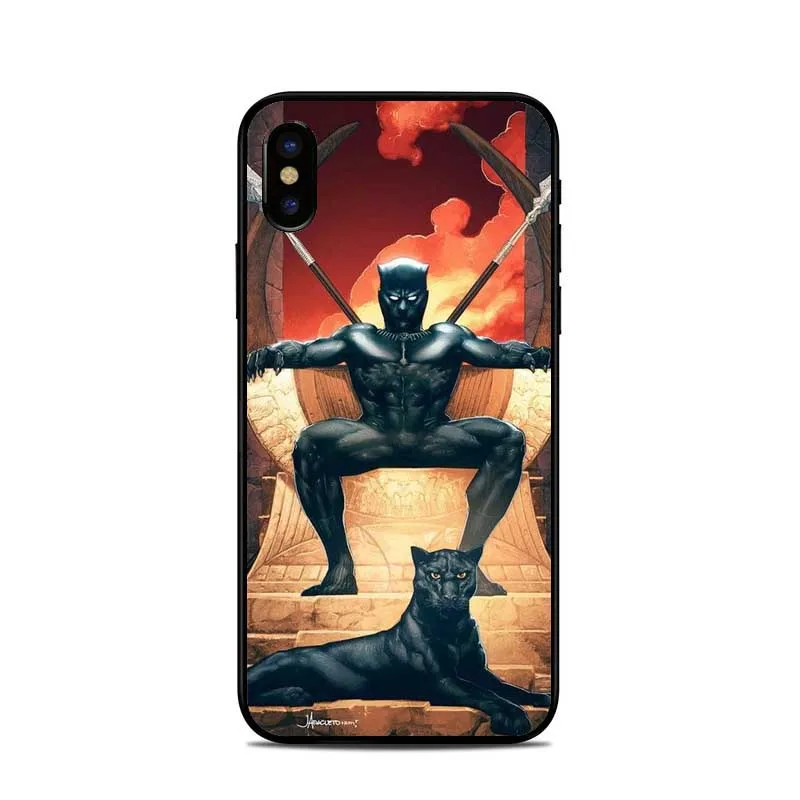 Комиксы marvel Черная пантера чехол для телефона iPhone X Капитан Америка мягкий ТПУ 5S 6