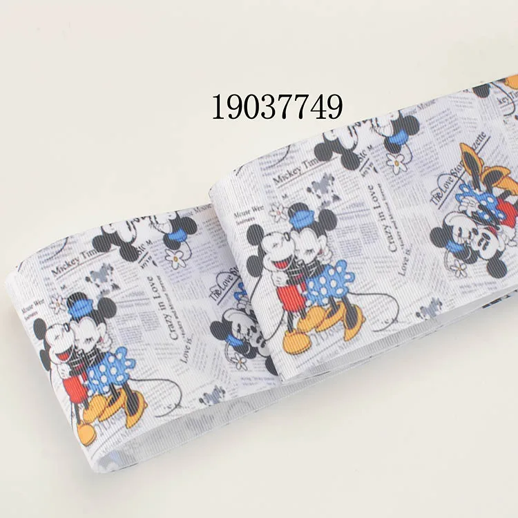 19037749 " 75 мм милый мультфильм Микки шаблон напечатанный grosgrain ленты - Цвет: 19037749
