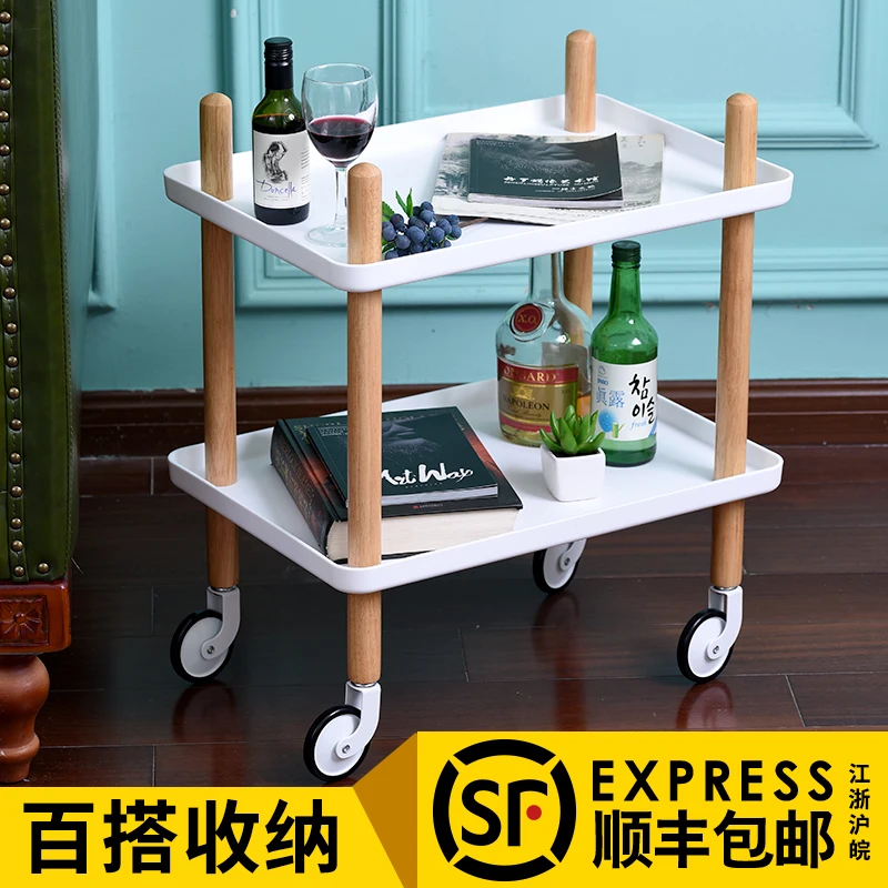 Маленькая тележка для гостиной диван боковой шкаф с колесами планшетофон из