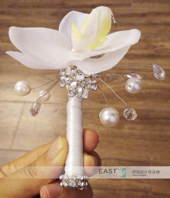 Мужская брошь из горного хрусталя с кристаллами и жемчужинами на заказ | Свадьбы