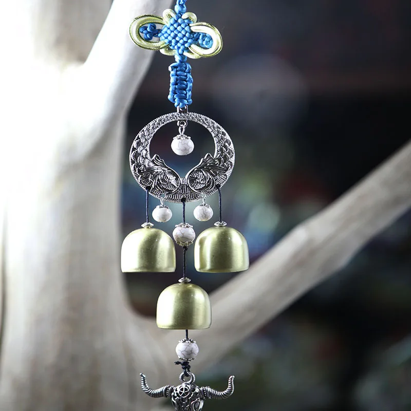 Новое оригинальное национальное стильное серебряное кольцо Ox Head Wind Chimes