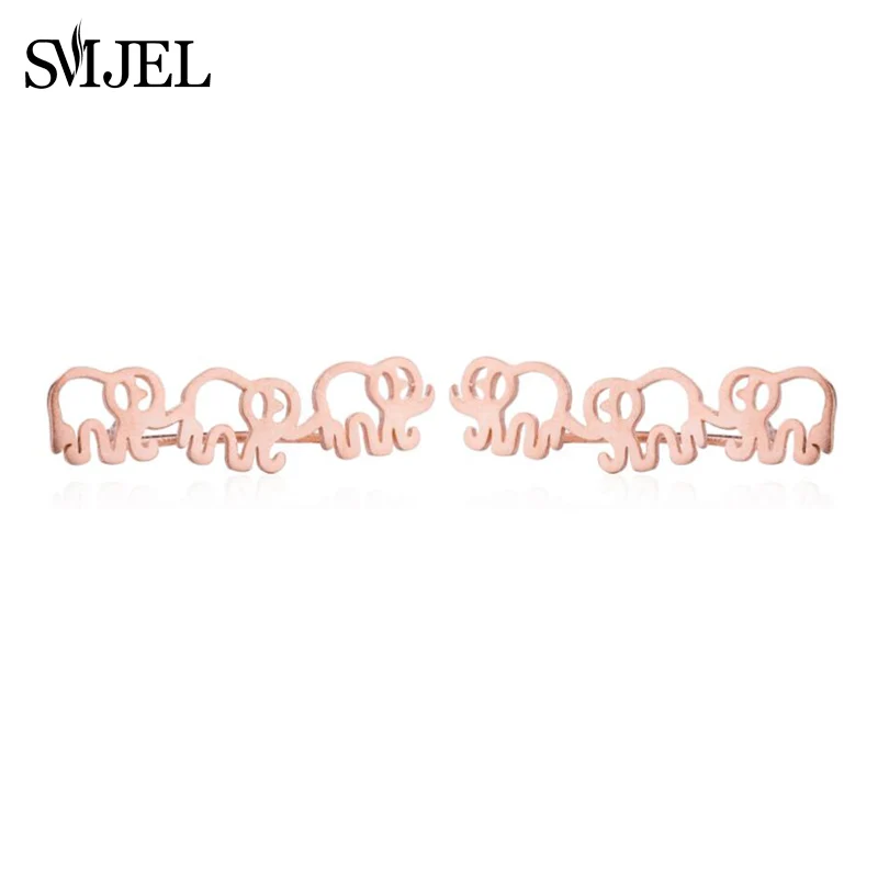Elephant ED431 SMJEL браслеты из нержавеющей стали с животными для женщин, повседневные ювелирные изделия, золотой Cz браслет с бабочкой, женский свадебный подарок - Окраска металла: Elephant ED431