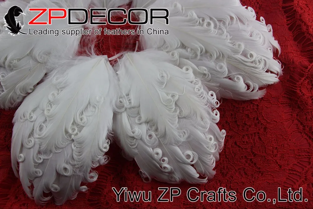 Zpdecor высококачественное искусственное белое кудрявое гусиное перо Nagorie Pad Plume для девочек, украшенный головной убор