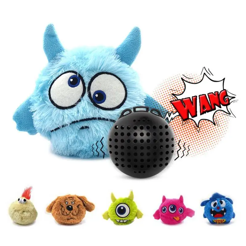 Pet Dogs Puppy Toys Electric Squeaky Dogs Ball Vocal Vibration Bounce Plush Toy Ball Fun For Pet Cats Dogs Top Selling