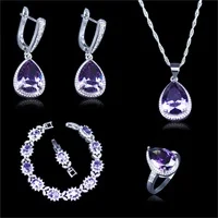 L& B русский сердце зеленый создан изумруд Белый Циркон 925 штамп серебряный цвет Ювелирные наборы кулон серьги кольца ожерелье