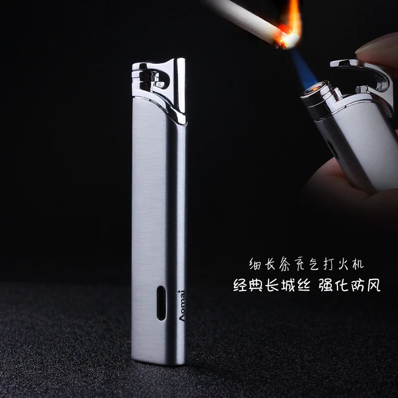 

Compact Jet Gas Torch Turbo Lighter Strip Windproof All Metal Cigar Lighter 1300 C Butane Cigarette Accessories No Gas Portable